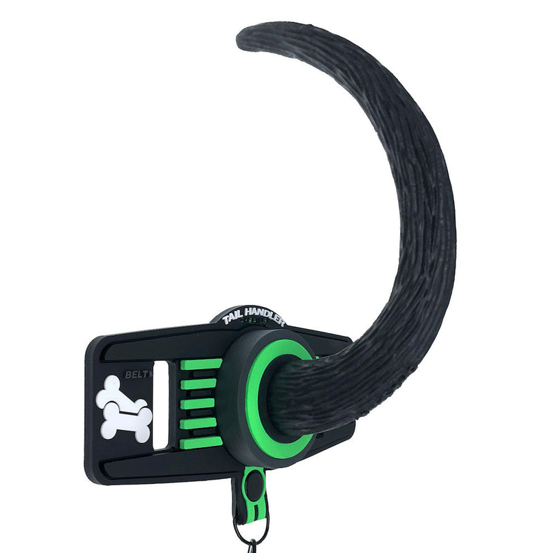 Oxballs - Tail Handler Show Tail - Buttplug met Hondenstaart - Zwart/Groen-Laced-up.nl