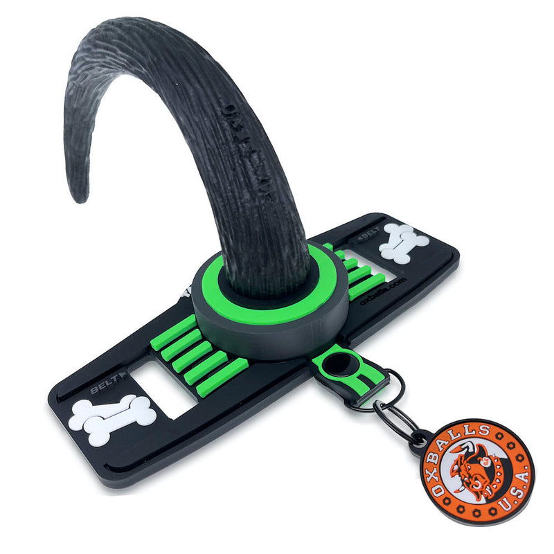 Oxballs - Tail Handler Show Tail - Buttplug met Hondenstaart - Zwart/Groen-Laced-up.nl