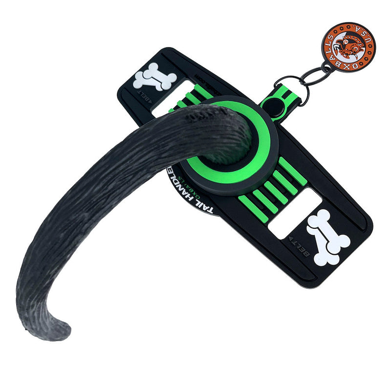 Oxballs - Tail Handler Show Tail - Buttplug met Hondenstaart - Zwart/Groen-Laced-up.nl