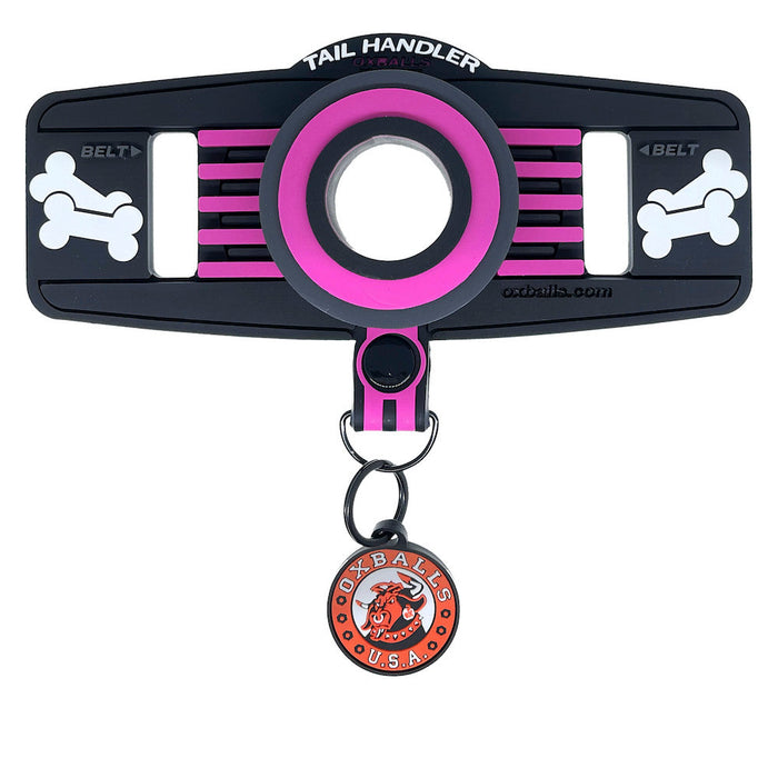 Oxballs - Tail Handler Show Tail - Buttplug met Hondenstaart - Zwart/Roze-Laced-up.nl