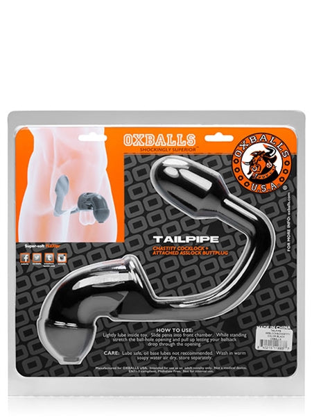 Oxballs - Tailpipe - Flexibele Kuisheidskooi met Buttplug - TPR - Zwart-Laced-up.nl