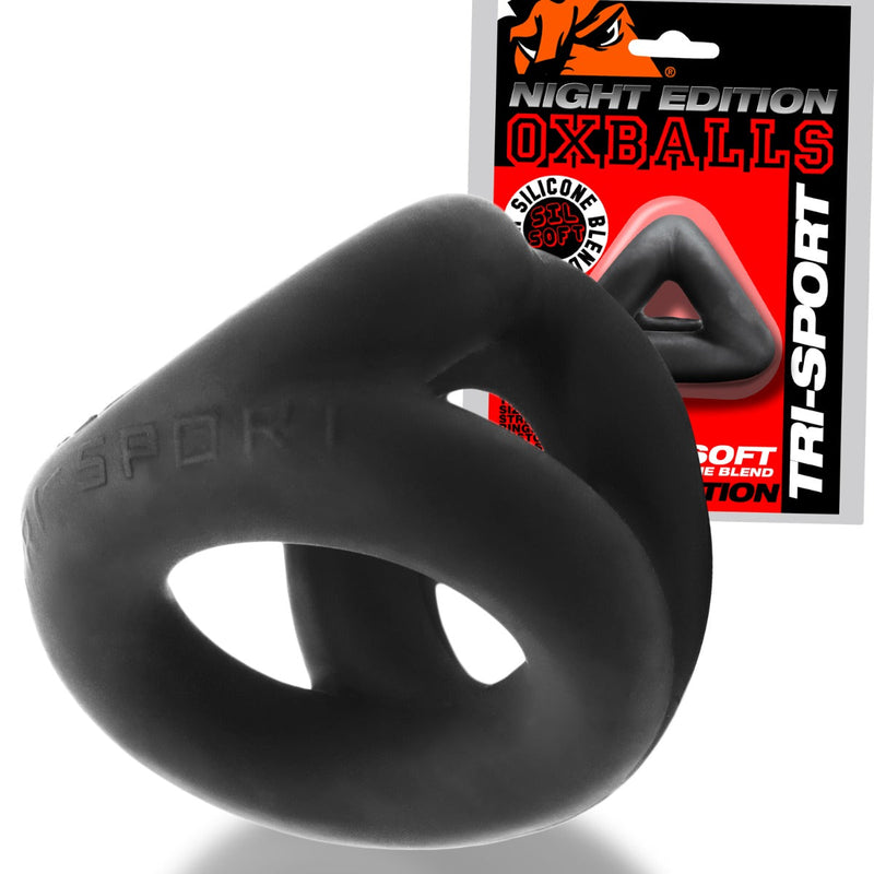 Oxballs - Tri-Sport - Night Edition - Cocksling - Mat Zwart-Erotiekvoordeel.nl