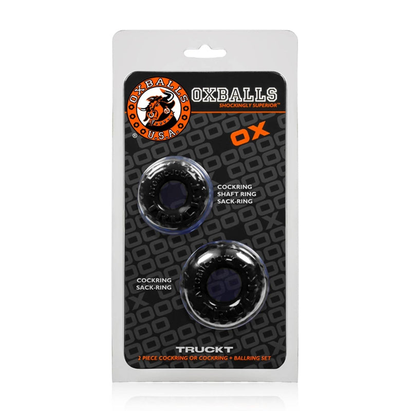 Oxballs - Truckt - Cockring - 2 stuks - Zwart-Laced-up.nl