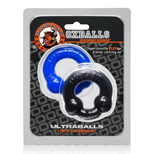 Oxballs - Ultraballs Cockring - 2 stuks - Cockring - Zwart & Blauw-Laced-up.nl