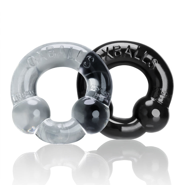 Oxballs - Ultraballs Cockring - 2 stuks - Cockring - Zwart & Transparant-Laced-up.nl
