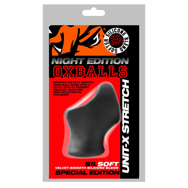 Oxballs - Unit-X Stretch Cocksling - Night Edition - Silikon/TPR - Schwarz - Laced-up.nl