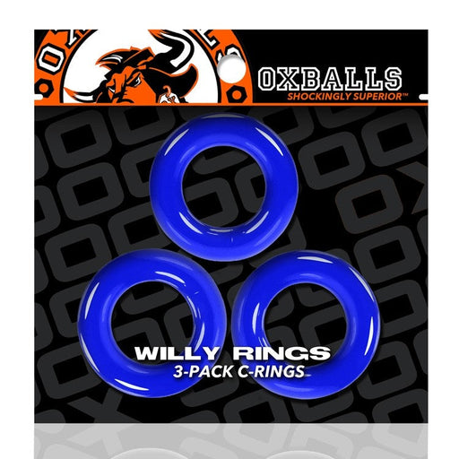 Oxballs - Willy - Cockring - 3 stuks - Blauw-Laced-up.nl