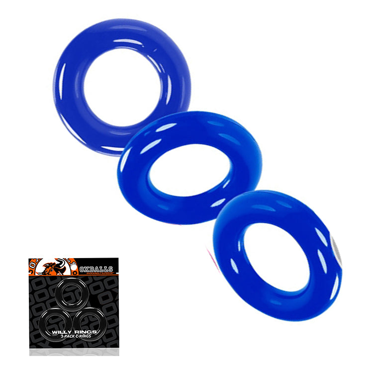 Oxballs - Willy - Cockring - 3 stuks - Blauw-Laced-up.nl