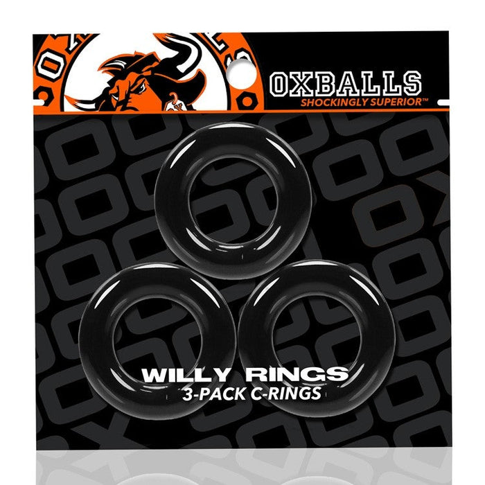 Oxballs - Willy - Cockring - 3 stuks - Zwart-Laced-up.nl