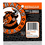Oxballs - Willy - Cockring - 3 stuks - Zwart-Laced-up.nl