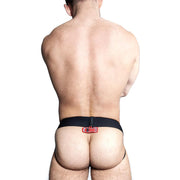 Oxjok Fisterjock - 3D Rubber Fist Jockstrap - Zwart/Rood-laced-up.nl