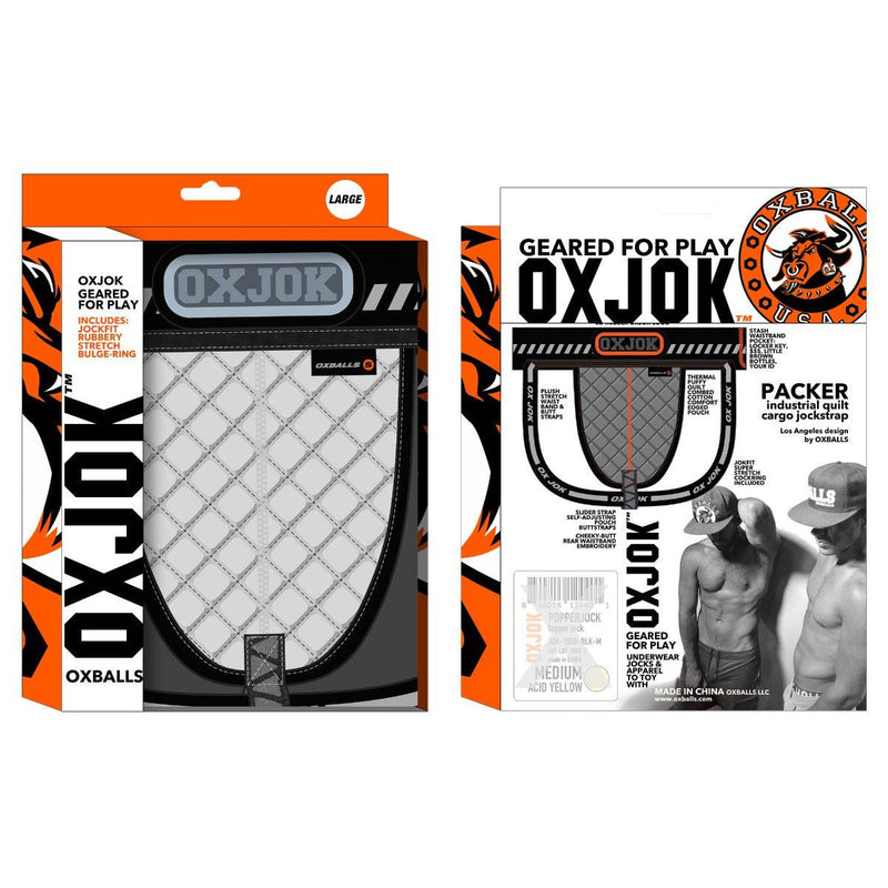Oxjok Packer - Cargo Quilt Slider Jock - Quilted Jockstrap - White Snow-laced-up.nl
