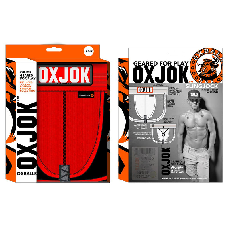 Oxjok Slingjock - Upthrust Slider Jockstrap - Ingebouwde Cockring - Met opbergvakje - Red Hot-laced-up.nl