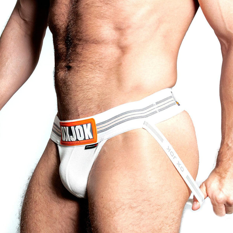 Oxjok Slingjock - Upthrust Slider Jockstrap - Ingebouwde Cockring - Met opbergvakje - White Snow-laced-up.nl