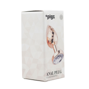 PLGZ - Diamond Facets Anaal Plug - Rosé Goud met Transparante Siersteen-Erotiekvoordeel.nl