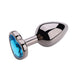 PLGZ - Hartvormige Metalen Buttplug - Zwart Metallic - Blauwe Siersteen - Verkrijgbaar in 3 maten-Laced-up.nl
