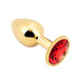 PLGZ - Rosebud Metalen Buttplug - Goud - Rode Siersteen - Verkrijgbaar in 3 maten-Laced-up.nl
