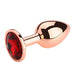 PLGZ - Rosebud Metalen Buttplug - Rosé Goud - Rode Siersteen - Verkrijgbaar in 3 maten-Laced-up.nl