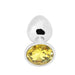 PLGZ - Rosebud Metalen Buttplug - Zilver - Geel - Verkrijgbaar in 3 maten-Laced-up.nl