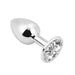 PLGZ - Rosebud Metalen Buttplug - Zilver- Witte Siersteen -Verkrijgbaar in 3 maten-Laced-up.nl