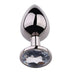 PLGZ - Rosebud Metalen Buttplug - Zwart Metallic- Witte Siersteen - Verkrijgbaar in 3 maten-Laced-up.nl