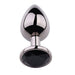 PLGZ - Rosebud Metalen Buttplug - Zwart Metallic - Zwarte Siersteen - Verkrijgbaar in 3 maten-Laced-up.nl