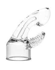 POWER Opzetstuk Wand Vibrator Dual Stimulation - Transparant-Laced-up.nl