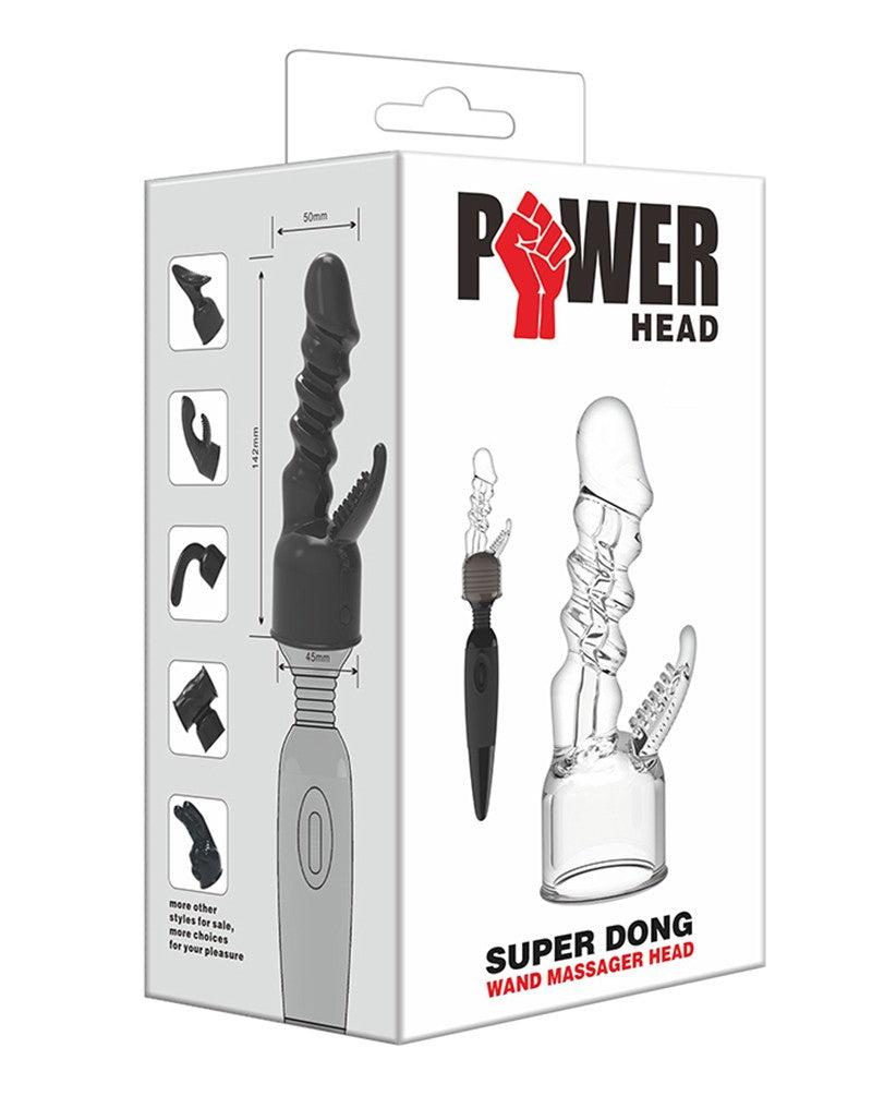POWER Opzetstuk Wand Vibrator Super Dong - Transparant-Laced-up.nl