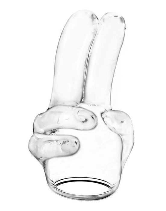 POWER Wand Vibrator Opzetstuk Double finger - Transparant-Laced-up.nl