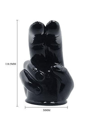 POWER Wand Vibrator Opzetstuk Double finger - Zwart-Laced-up.nl