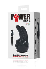 POWER Wand Vibrator Opzetstuk Double finger - Zwart-Laced-up.nl