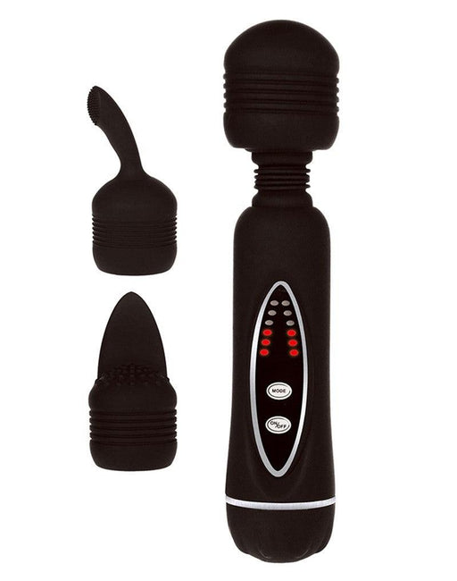 POWER Wand Vibrator Met 2 verwisselbare Koppen - Zwart-Laced-up.nl