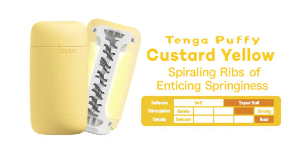 Tenga - Puffy Masturbator - Custard Yellow-laced-up.nl