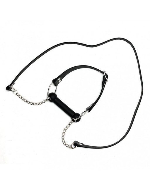 Rimba - Paardenbit gag Met leidsels Leer - Zwart-Laced-up.nl