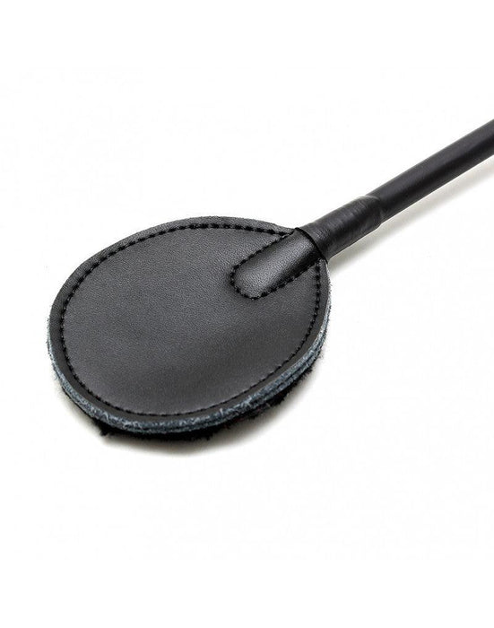 Paardrijzweep Met Groot rond Flapje - Zwart-Laced-up.nl