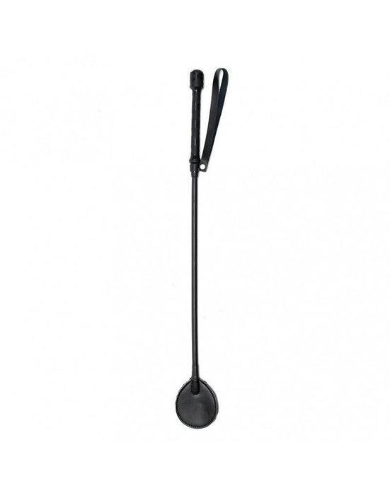 Paardrijzweep Met Groot rond Flapje - Zwart-Laced-up.nl