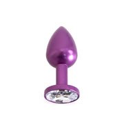 Kiotos - Paarse Aluminium Buttplug met Wit Sierkristal-Laced-up.nl
