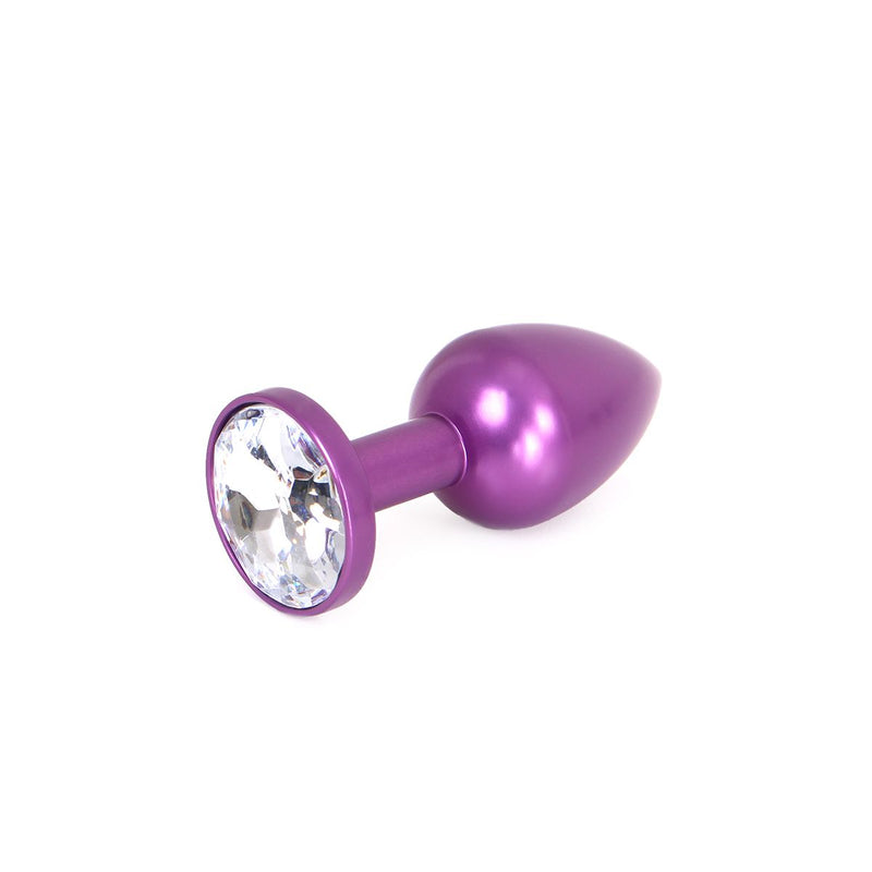 Kiotos - Paarse Aluminium Buttplug met Wit Sierkristal-Laced-up.nl