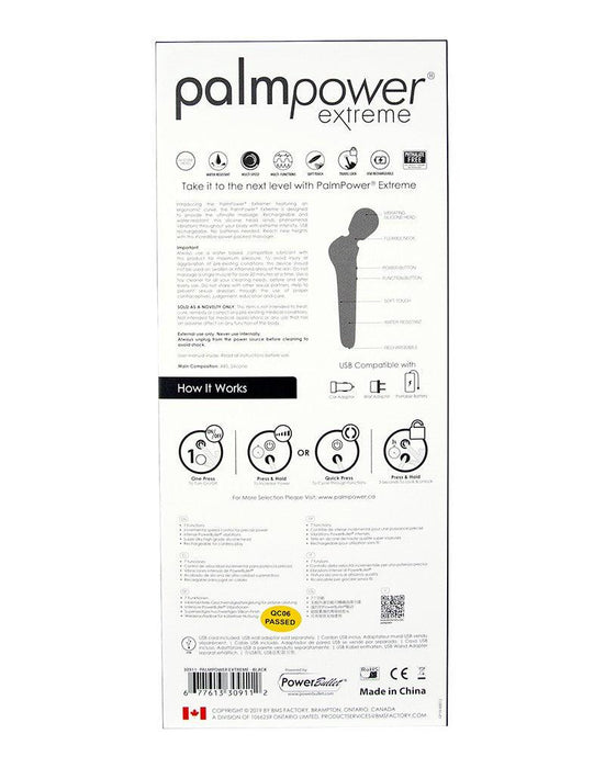 PalmPower - Extreme Wand Vibrator - ergonomisch gevormd En extreem krachtig - Zwart-Laced-up.nl