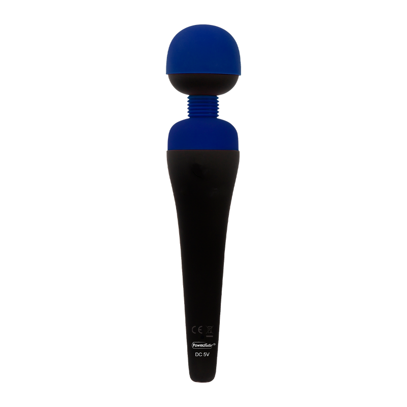 PalmPower - Recharge Wand Massager - Flexibele Kop - Blauw/Zwart-Erotiekvoordeel.nl