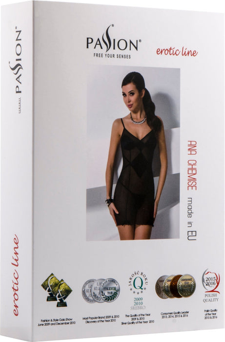 Passion - Ana Nachthemd - Zwart - Maat 2XL/3XL-Erotiekvoordeel.nl