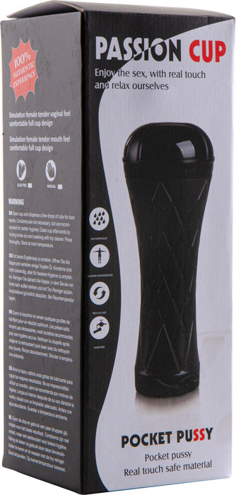 Passion Cup - Cup Masturbator Anaal - Vibrerend - Zwart-Erotiekvoordeel.nl