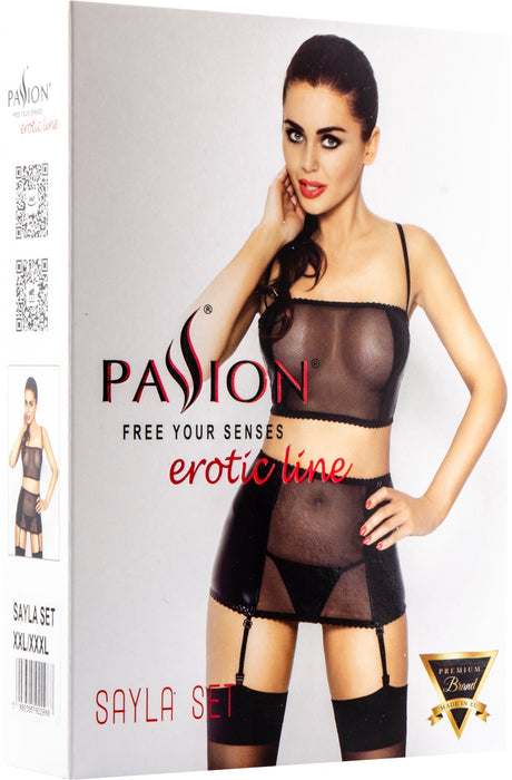 Passion - Sayla Lingerieset - Zwart-Erotiekvoordeel.nl