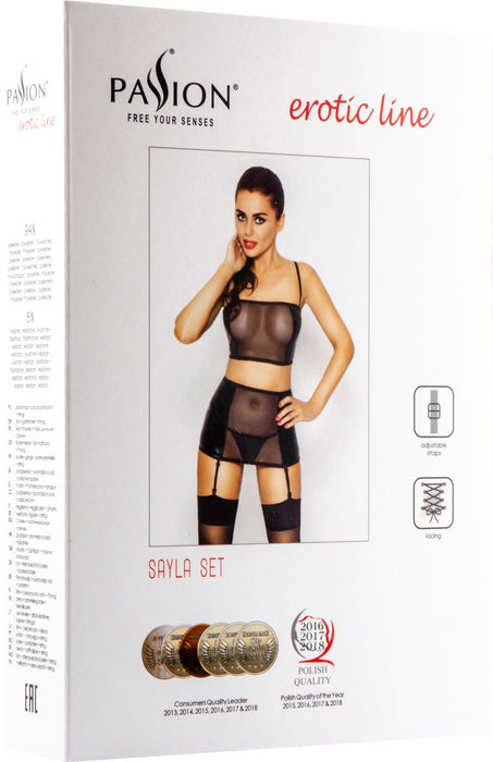 Passion - Sayla Lingerieset - Zwart-Erotiekvoordeel.nl