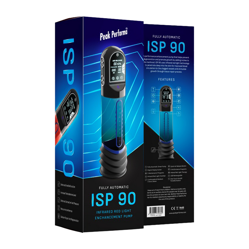 Peak Performa - ISP 90 - Penispumpe mit Infrarotlicht - Fördert das Wachstum - Schwarz/Blau - Laced-up.nl