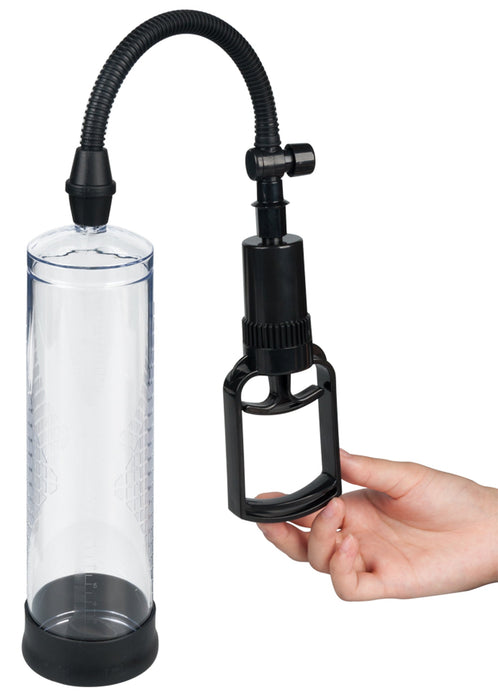 Penis Pomp Basic - 25 cm - Transparant/Zwart-laced-up.nl