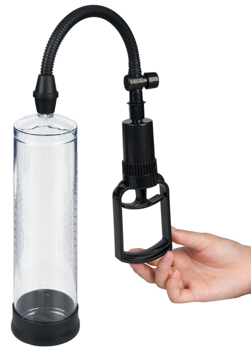 Penis Pomp Basic - 25 cm - Transparant/Zwart-laced-up.nl