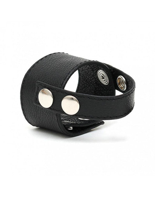 Penis scrotum koker Van Leer Met bandje over de eikel - Zwart-Laced-up.nl