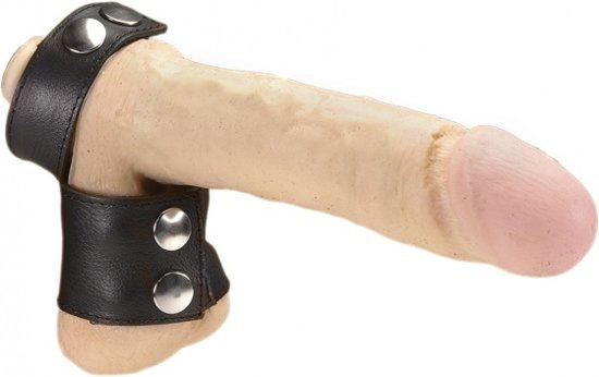 Rimba - Penisband Met Ballstretcher - Leder - Verstelbaar-Laced-up.nl