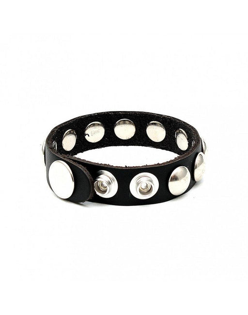 Penisbandje - Penis Strap - Cockring Van Leer Versierd Met Studs-Laced-up.nl